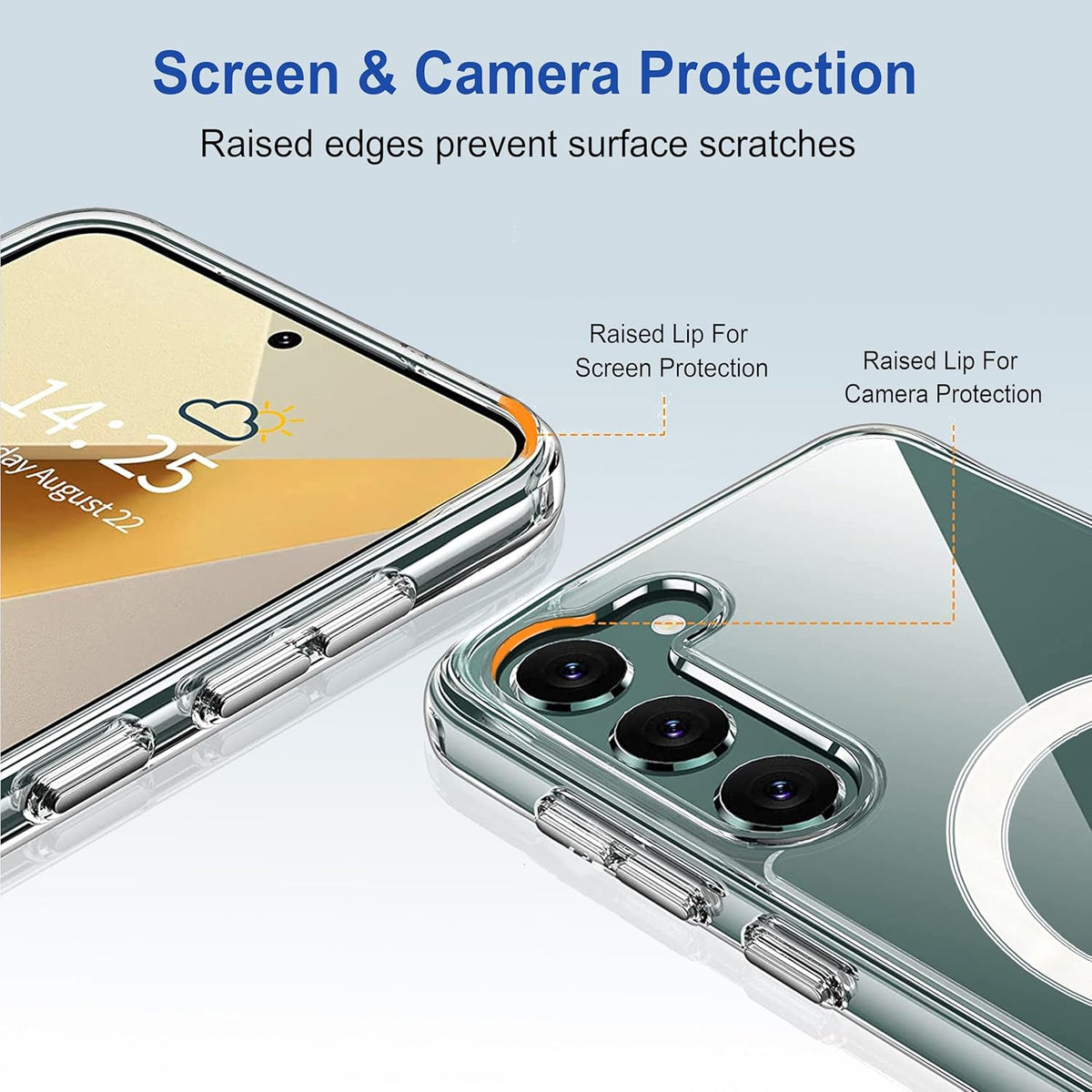 Samsung S23 5g Anti Yellow Clear Magsafe Back Case Cover - White