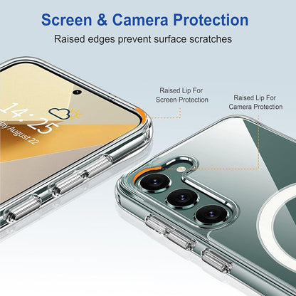 Samsung S23 5g Anti Yellow Clear Magsafe Back Case Cover - White