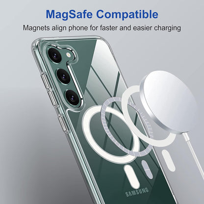 Samsung S23 5g Anti Yellow Clear Magsafe Back Case Cover - White