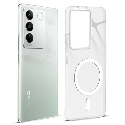 Vivo V27/V27 Pro 5g Crystal Clear Anti-Yellowing Wireless Charging Support Case - Crystal White