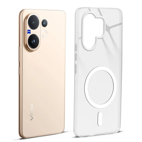 Vivo V60/T4 Pro 5g Crystal Clear Anti-Yellowing Wireless Charging Support Case - Crystal White