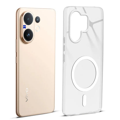 Vivo V60/T4 Pro 5g Crystal Clear Anti-Yellowing Wireless Charging Support Case - Crystal White