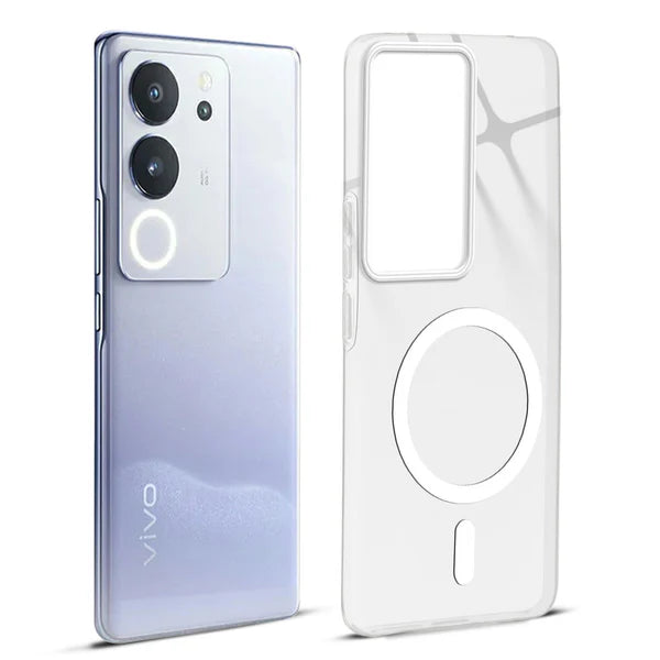 Vivo V29/V29 Pro 5g Crystal Clear Anti-Yellowing Wireless Charging Support Case - Crystal White