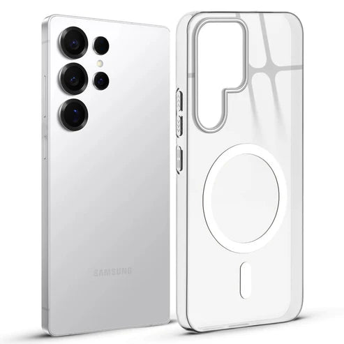 Samsung S24 Ultra 5g Crystal Clear Anti-Yellowing Wireless Charging Support Case - Crystal White