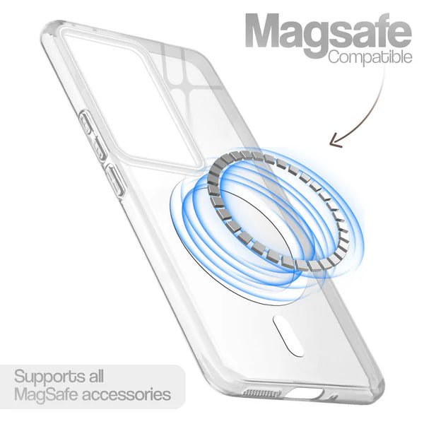 Vivo V29/V29 Pro 5g Crystal Clear Anti-Yellowing Wireless Charging Support Case - Crystal White