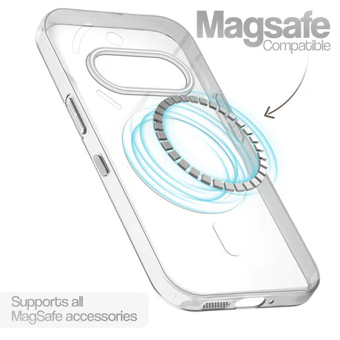 Nothing Phone 3A 5g Crystal Clear Anti-Yellowing Wireless Charging Support Case - Crystal White