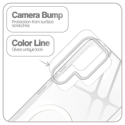 Samsung S24 Ultra 5g Crystal Clear Anti-Yellowing Wireless Charging Support Case - Crystal White