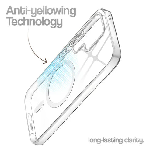 Samsung S24 Ultra 5g Crystal Clear Anti-Yellowing Wireless Charging Support Case - Crystal White