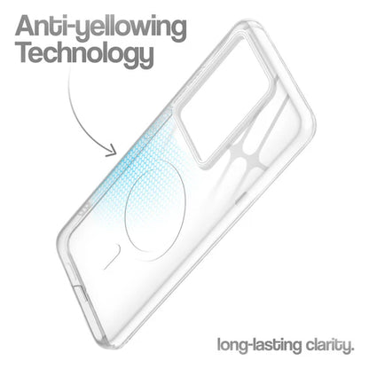 Vivo V27/V27 Pro 5g Crystal Clear Anti-Yellowing Wireless Charging Support Case - Crystal White