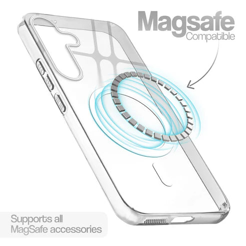 Samsung S24 Fe 5g Crystal Clear Anti-Yellowing Wireless Charging Support Case - Crystal White