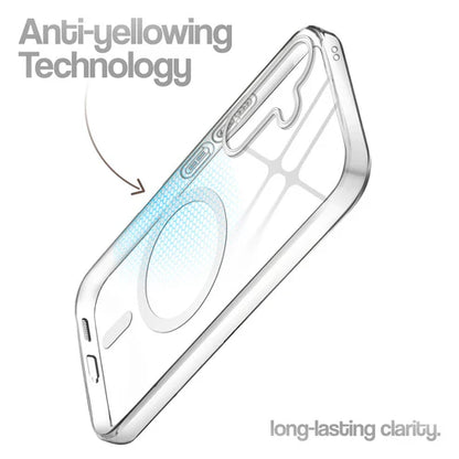 Samsung S25 5g Crystal Clear Anti-Yellowing Wireless Charging Support Case - Crystal White