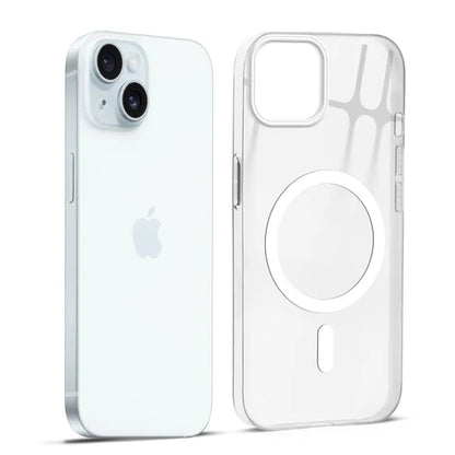 Apple iPhone 15 Premium Crystal Clear Anti-Yellowing Wireless Charging Support Case - Crystal White