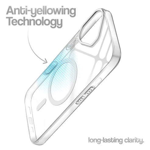 Apple iPhone 16 Premium Crystal Clear Anti-Yellowing Wireless Charging Support Case - Crystal White