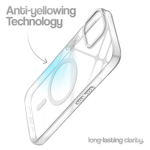 Apple iPhone 15 Premium Crystal Clear Anti-Yellowing Wireless Charging Support Case - Crystal White
