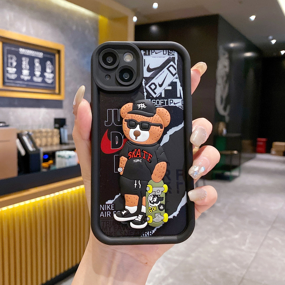 Apple iPhone Bear Soft Silicone Cute 3D Cartoon Back Cover Case - Bear 1