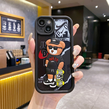 Apple iPhone Bear Soft Silicone Cute 3D Cartoon Back Cover Case - Bear 1