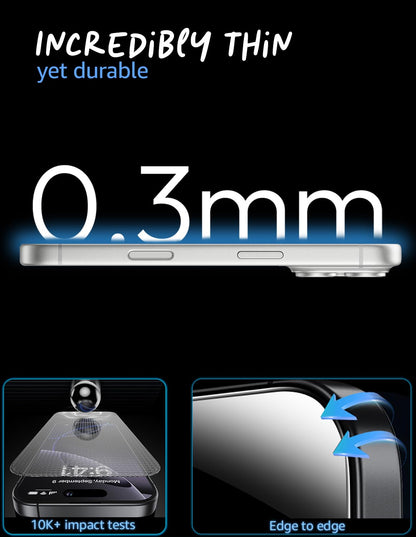 Apple iPhone 17 Pro Max Border-Less Dust Proof Gorilla Crystal Clear Tempered Glass