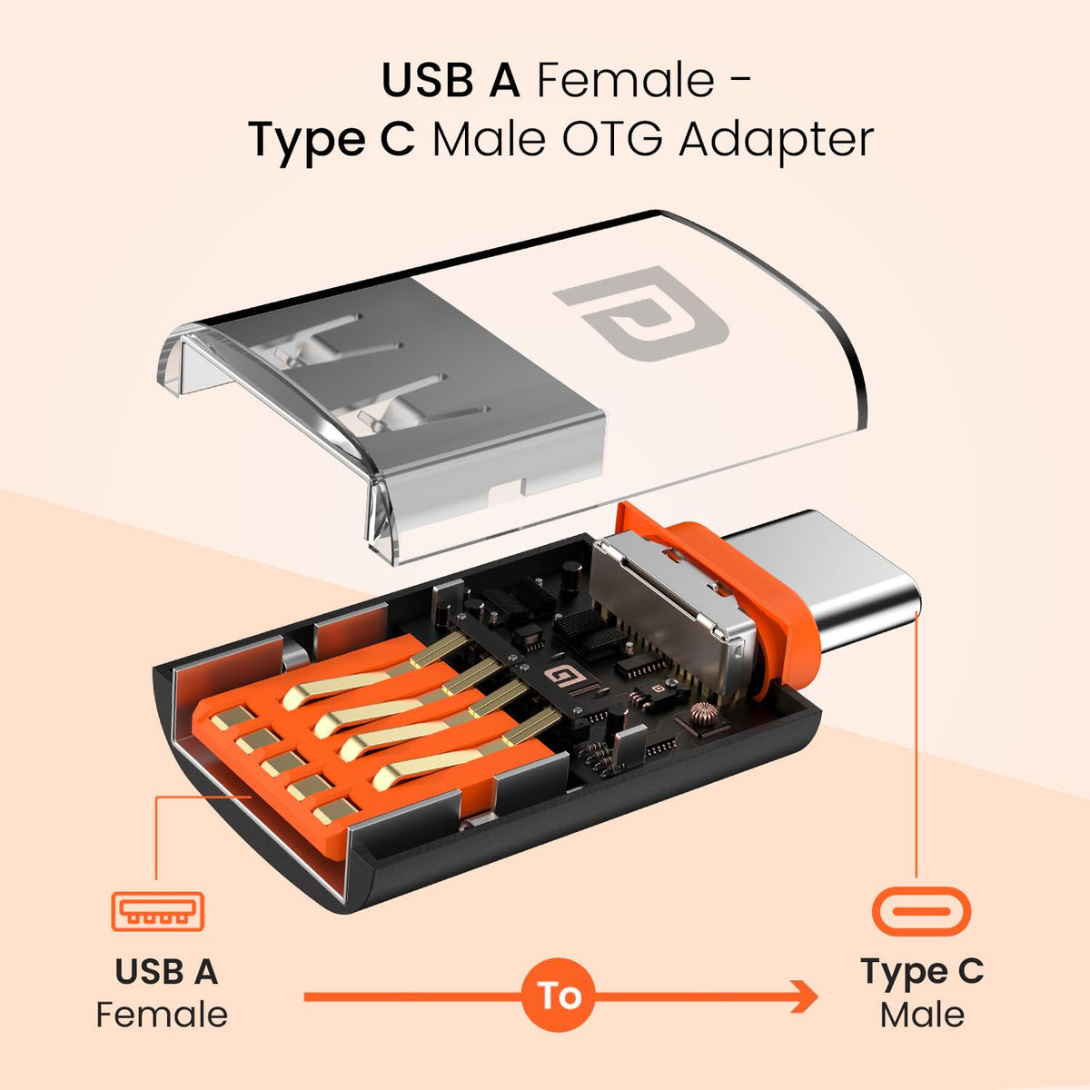 Portronics Bridge Y USB 3.0 to Type C OTG Adaptor