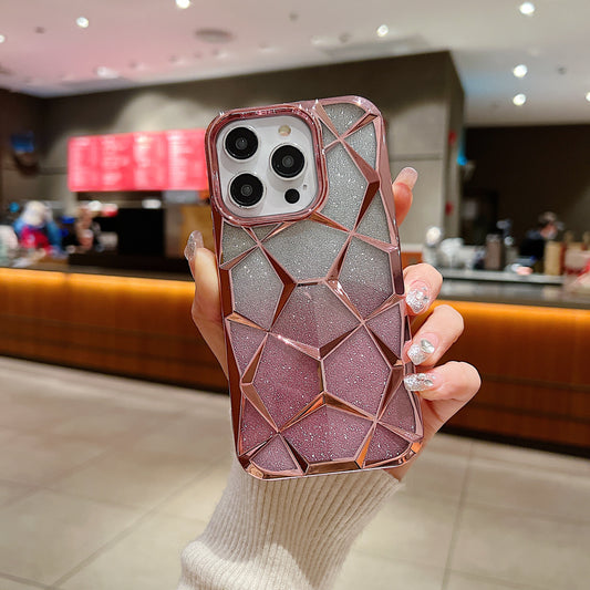Apple iPhone 13 Luxury Colurfull Daimond Glitter Back Case Cover - Pink