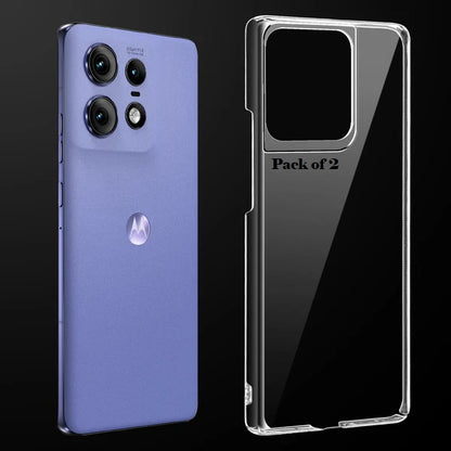 (Pack Of 2) Motorola Moto Edge 50 Pro 5g Anti-Yellow Crystal Clear Hard Back Case Cover
