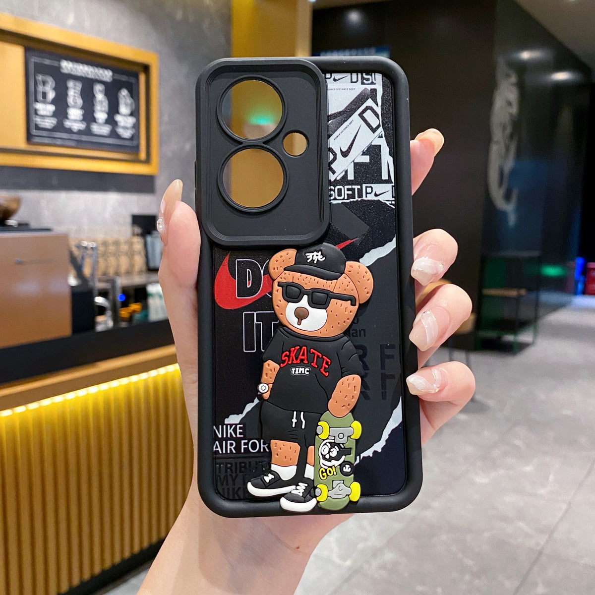 Oppo F25 Pro 5G Bear Soft Silicone Cute 3D Cartoon Back Cover Case - Bear