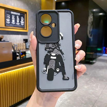 Oppo F25 Pro 5G Moto Rider Soft Silicone Cute 3D Cartoon Back Cover Case - Moto Rider