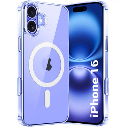 Apple iPhone 16 Anti Yellow Clear Magsafe Back Case Cover - White