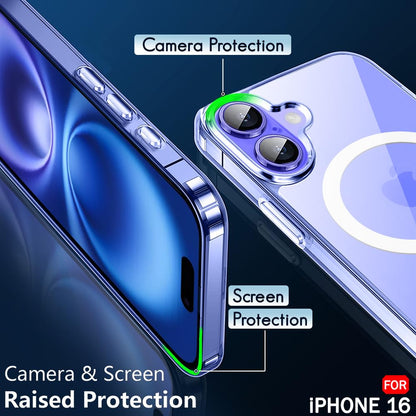 Apple iPhone 16 Anti Yellow Clear Magsafe Back Case Cover - White