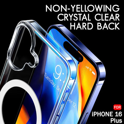 Apple iPhone 16 Plus Anti Yellow Clear Magsafe Back Case Cover - White
