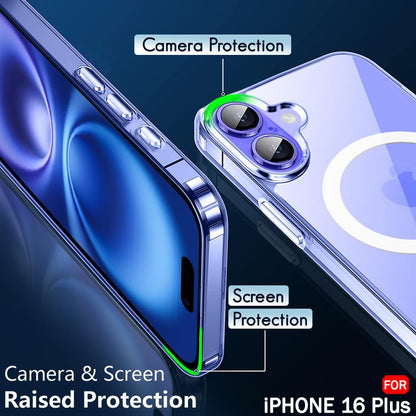 Apple iPhone 16 Plus Anti Yellow Clear Magsafe Back Case Cover - White
