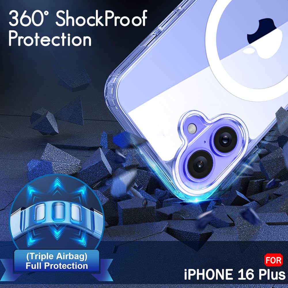 Apple iPhone 16 Plus Anti Yellow Clear Magsafe Back Case Cover - White