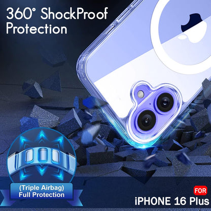 Apple iPhone 16 Plus Anti Yellow Clear Magsafe Back Case Cover - White