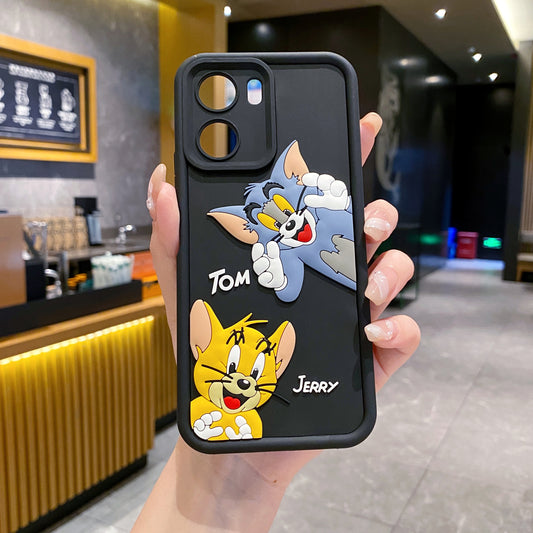 Vivo Y16 5G Tom & Jerry Soft Silicone Cute 3D Cartoon Back Cover Case - Tom & Jerry