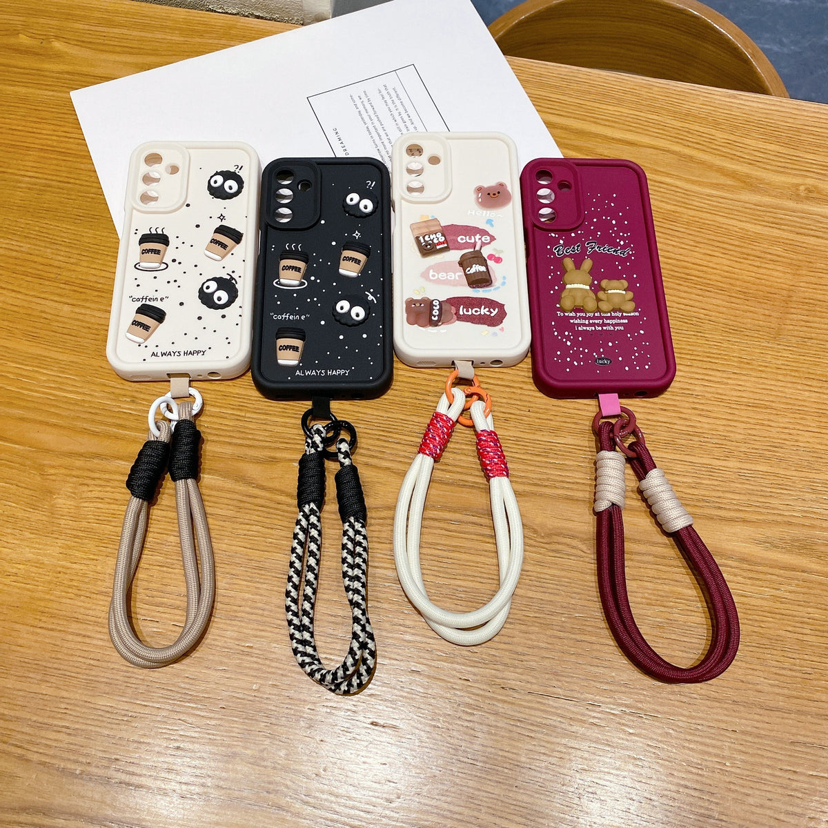 Samsung S22 5G Teddy Bear Soft Silicone Lanyard Back Cover Case - Lanyard 3