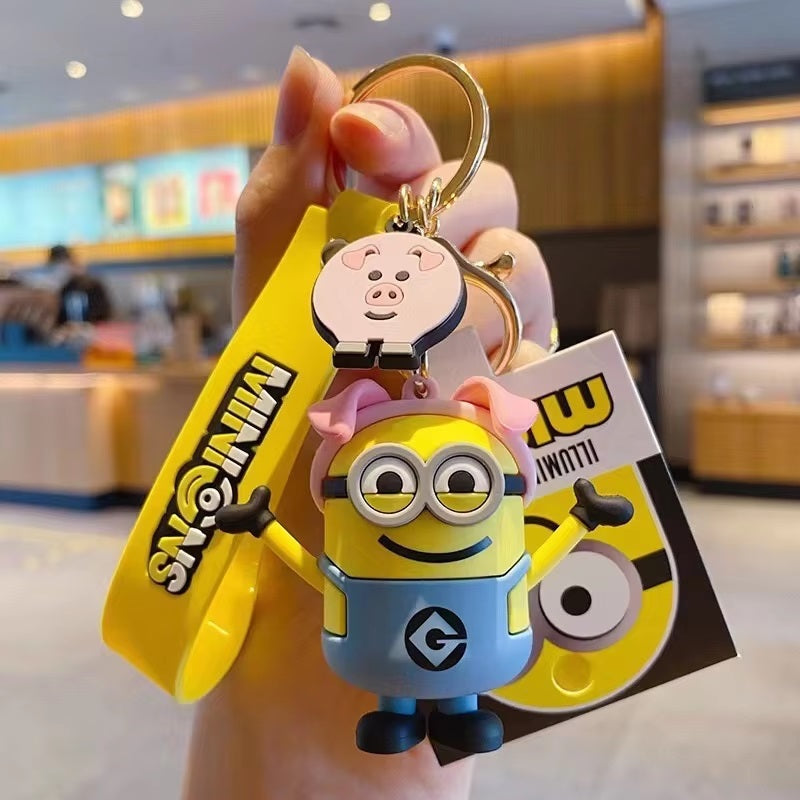 Combo (Pack Of 2) Cute Cartoon 3D Silicon PVC KeyRings - Minions 3