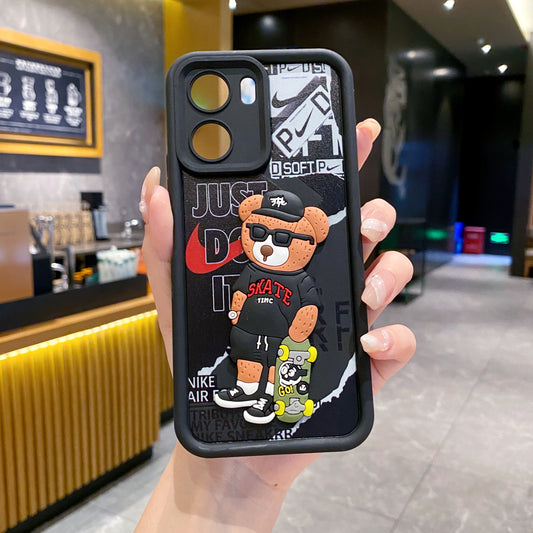 Vivo Y16 5G Bear Soft Silicone Cute 3D Cartoon Back Cover Case - Bear