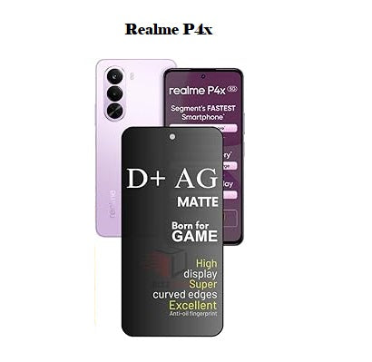 (Pack Of 1)Realme P4x 5g Gaming Special D+ AG Matte Tempered Glass Anti Fingerprint