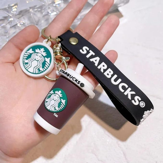 Combo (Pack Of 2) Cute Cartoon 3D Silicon PVC KeyRings - Starbucks 2