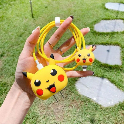 Apple iPhone 20W Charger Silicone Cartoon Case Cover - Pokemon