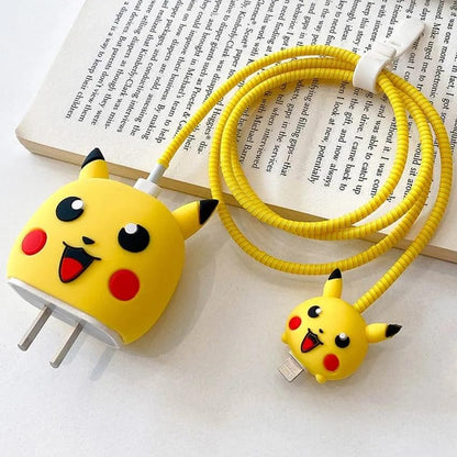 Apple iPhone 20W Charger Silicone Cartoon Case Cover - Pokemon