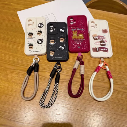OnePlus Nord Ce 2 Lite 5G Coffee Soft Silicone Lanyard Back Cover Case - Lanyard 1