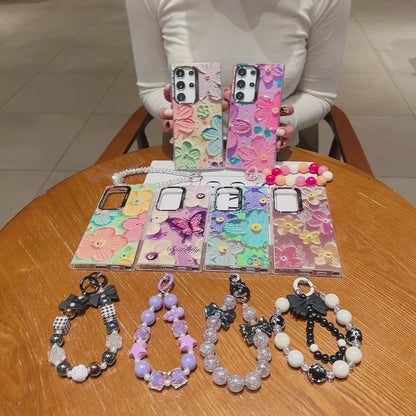 Samsung S24 Ultra 5G 3D Hot Trending Charms Rhinestone Flowers case - Pattern 3
