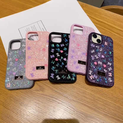 Apple iPhone Swarovski Gliiter Rhinestone Shinning Preminum cases - Natural Titanium