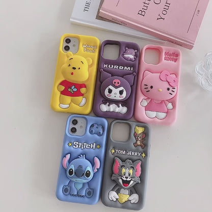 Apple iPhone 11/12 Tom and Jerry Pop Sockets Soft Silicone cases (Tom & Jerry)