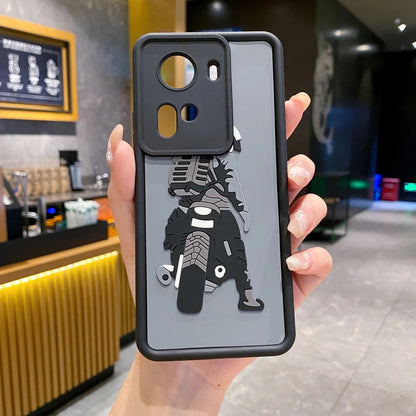 Oppo Reno 11 5G Moto Rider Soft Silicone Cute 3D Cartoon Back Cover Case - Moto Rider