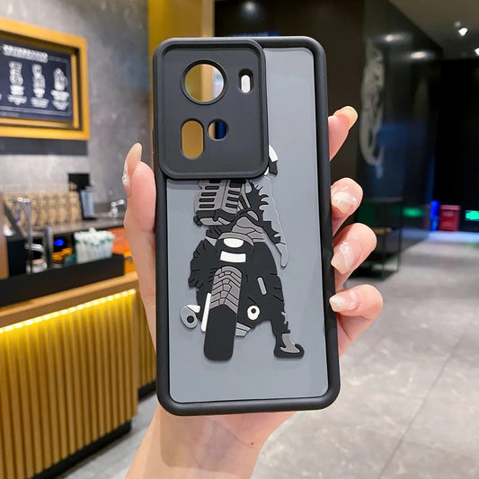 Oppo Reno 11 5G Moto Rider Soft Silicone Cute 3D Cartoon Back Cover Case - Moto Rider