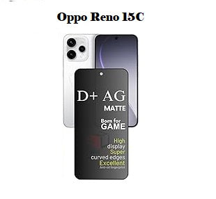 (Pack Of 1)Oppo Reno 15c 5g Gaming Special D+ AG Matte Tempered Glass Anti Fingerprint