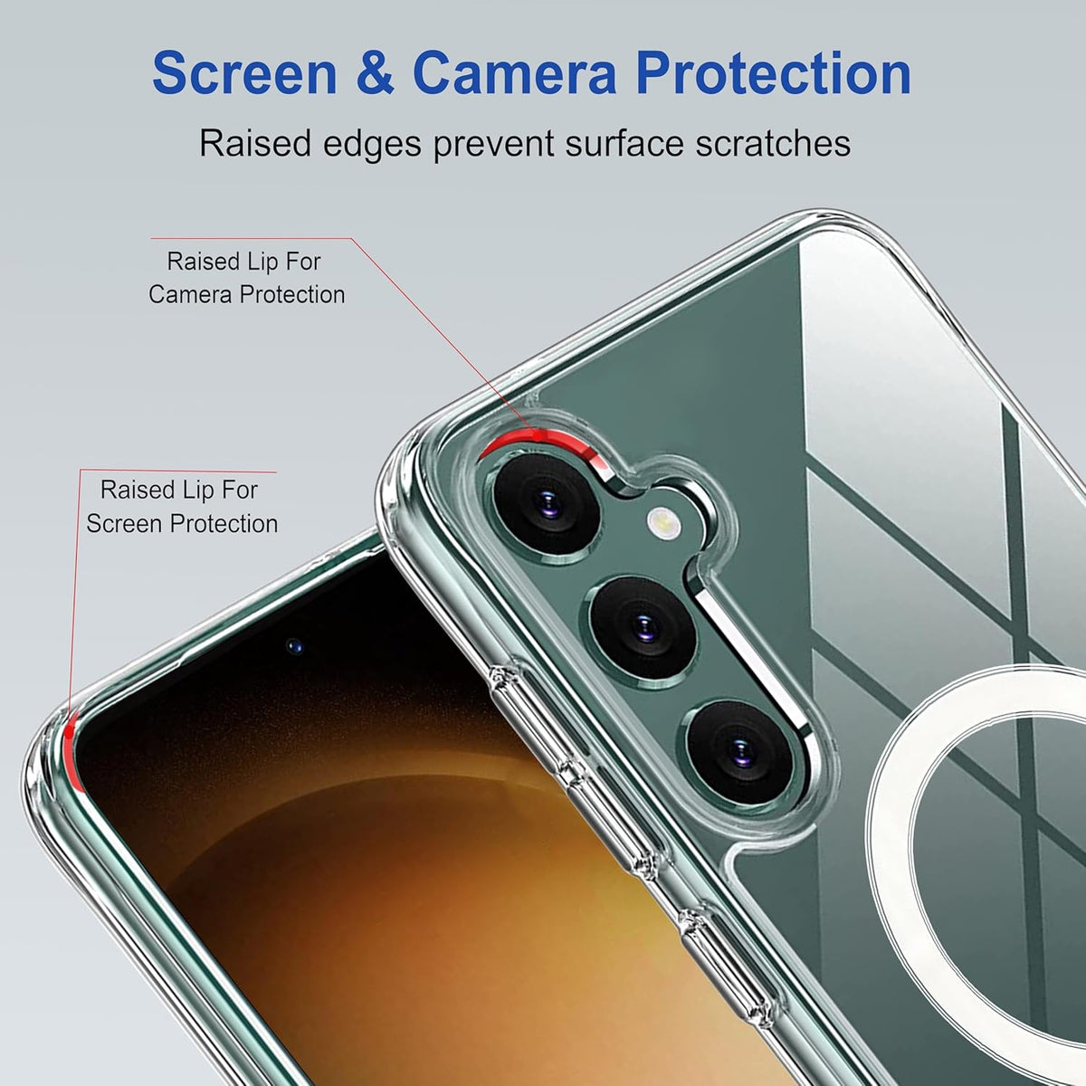Samsung S24 Fe 5g Anti Yellow Clear Magsafe Back Case Cover - White