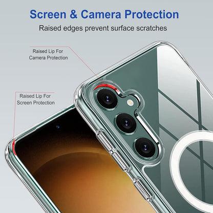 Samsung S24 Fe 5g Anti Yellow Clear Magsafe Back Case Cover - White