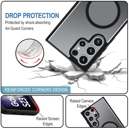 Samsung S23 Ultra 5g Anti Yellow Clear Magsafe Back Case Cover - Black